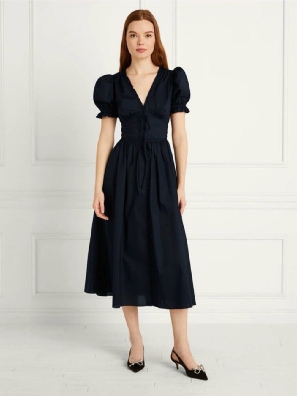 Hill House Sabrina Black Midi Dress